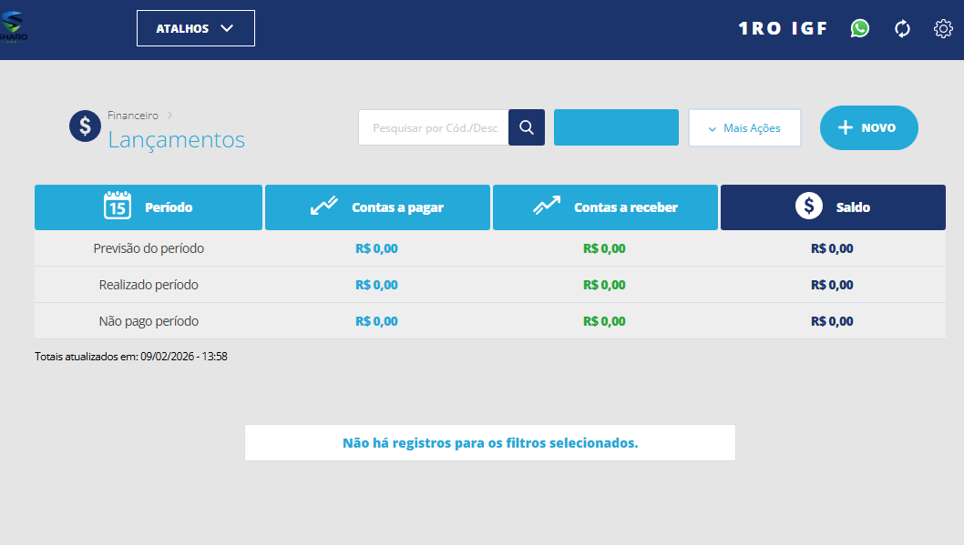 Financeiro Sharo ERP