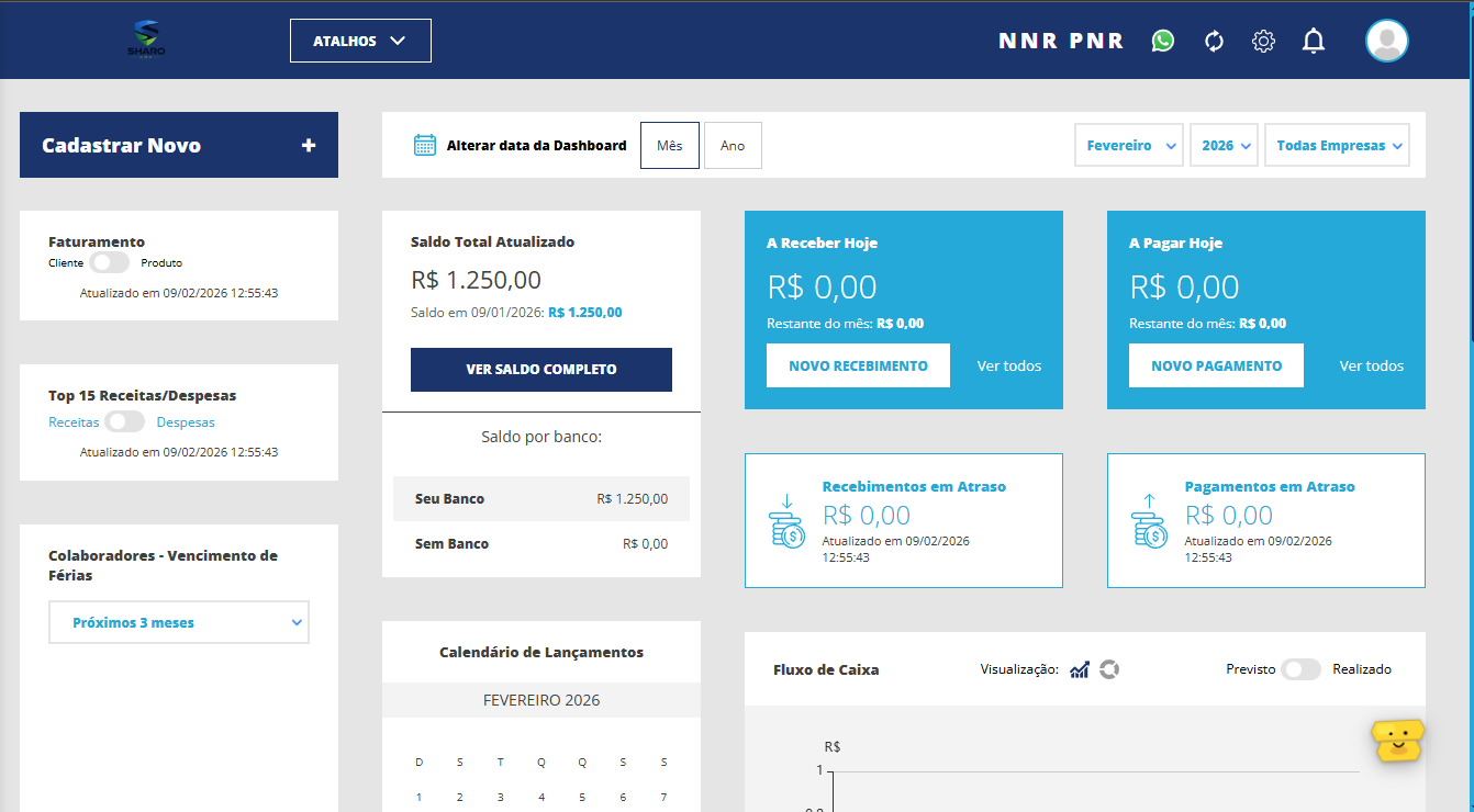 Dashboard Sharo ERP